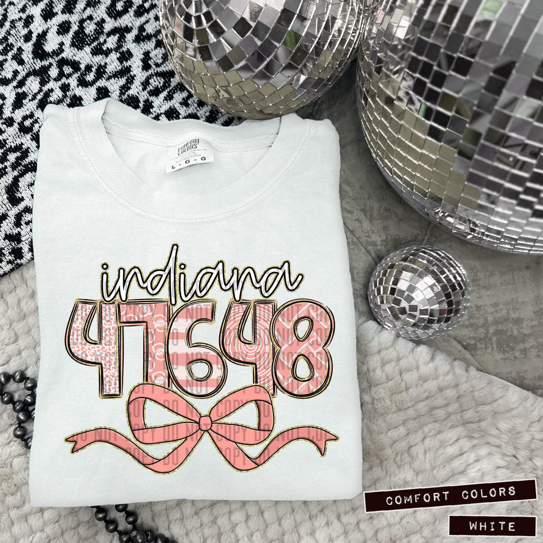 Zip Code Bows DTF Print