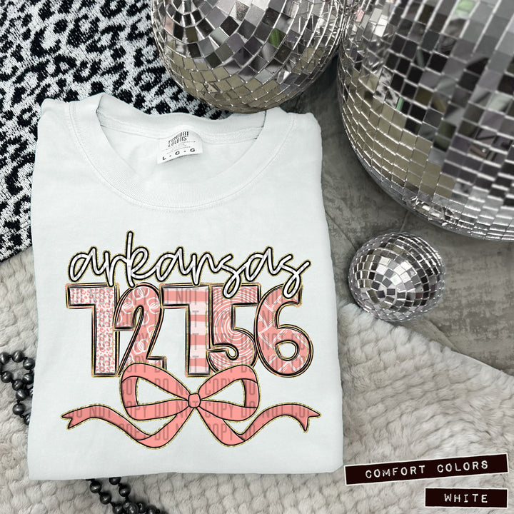 Zip Code Bows DTF Print