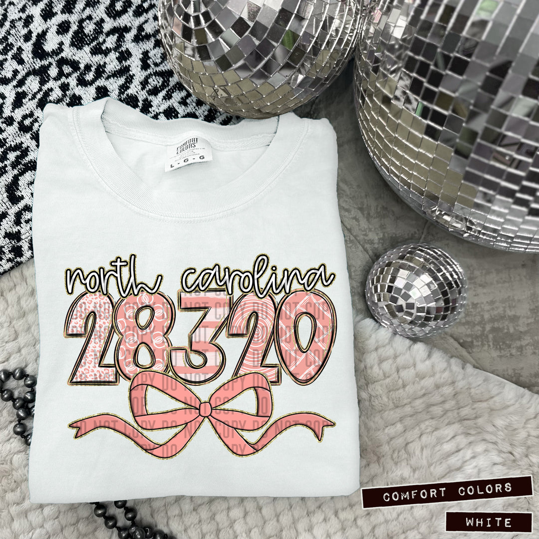 Zip Code Bows DTF Print