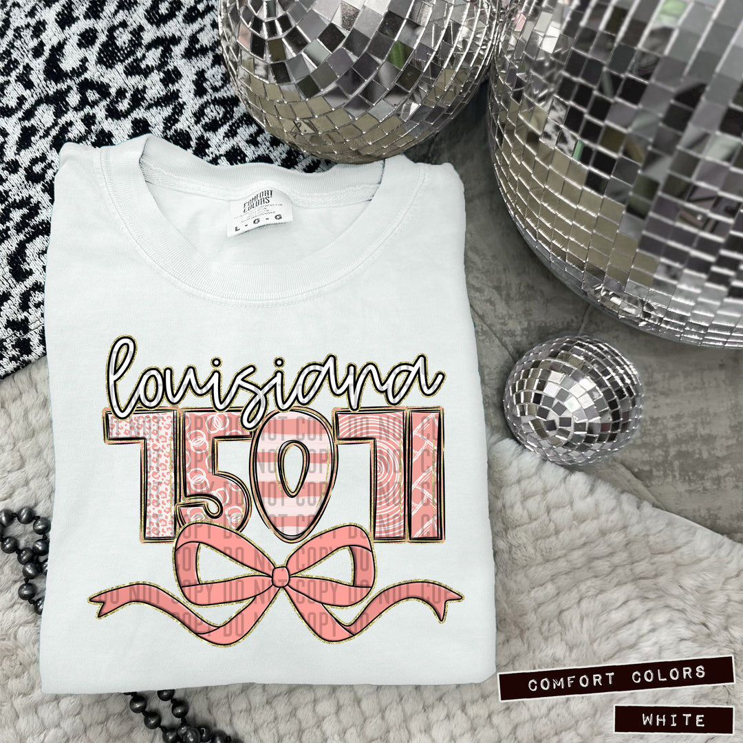Zip Code Bows DTF Print