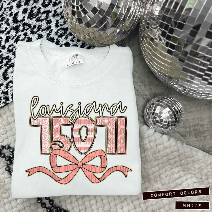 Zip Code Bows DTF Print