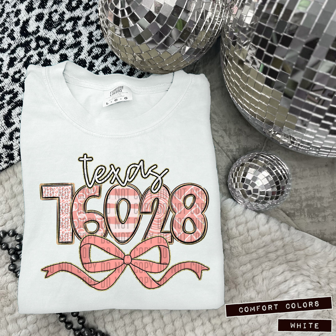 Zip Code Bows DTF Print