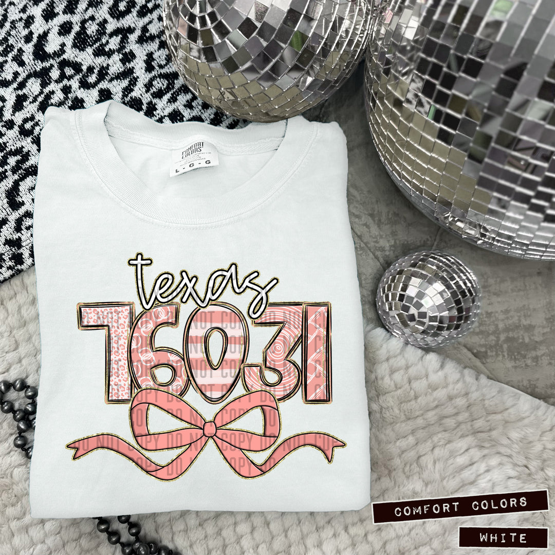 Zip Code Bows DTF Print
