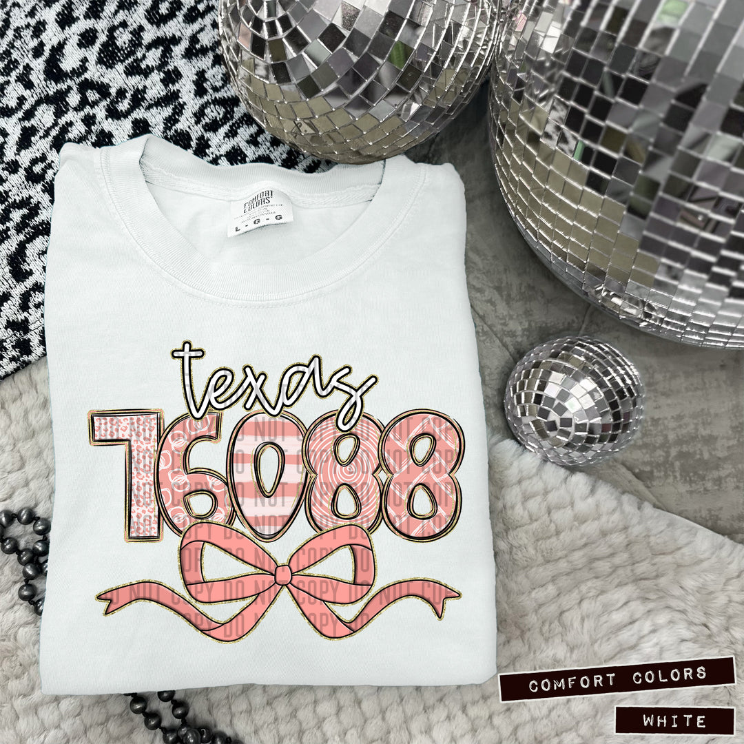 Zip Code Bows DTF Print