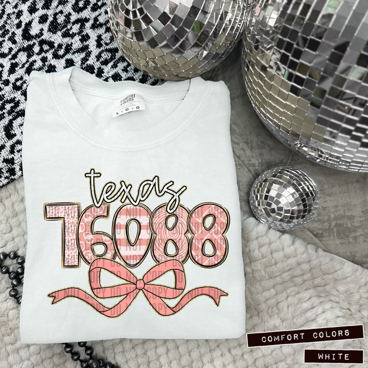Zip Code Bows DTF Print