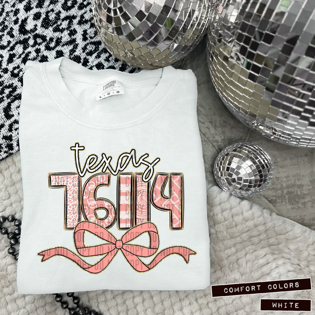 Zip Code Bows DTF Print