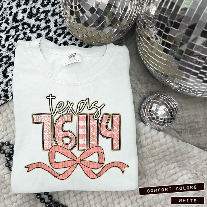 Zip Code Bows DTF Print