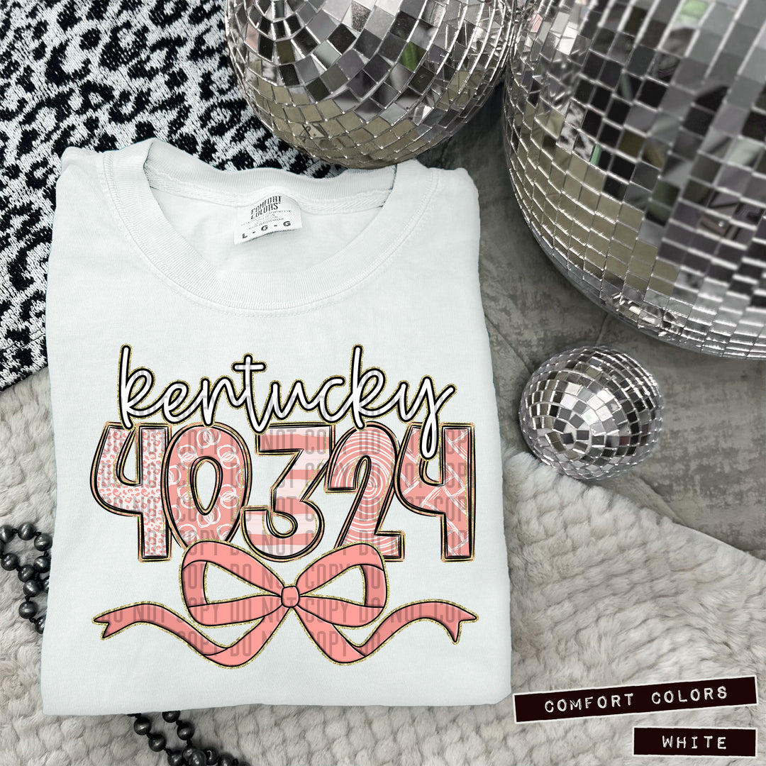 Zip Code Bows DTF Print