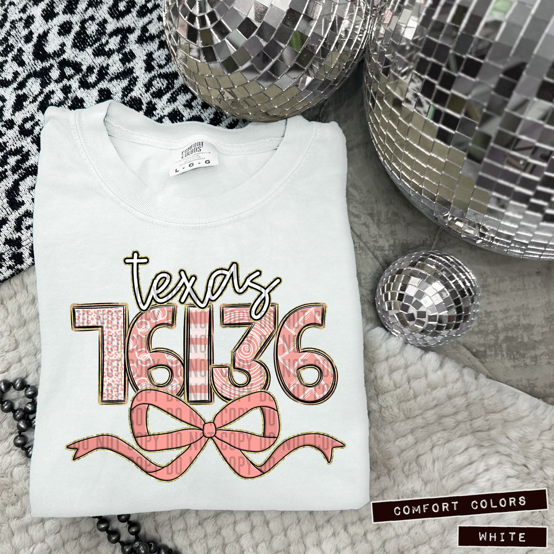Zip Code Bows DTF Print