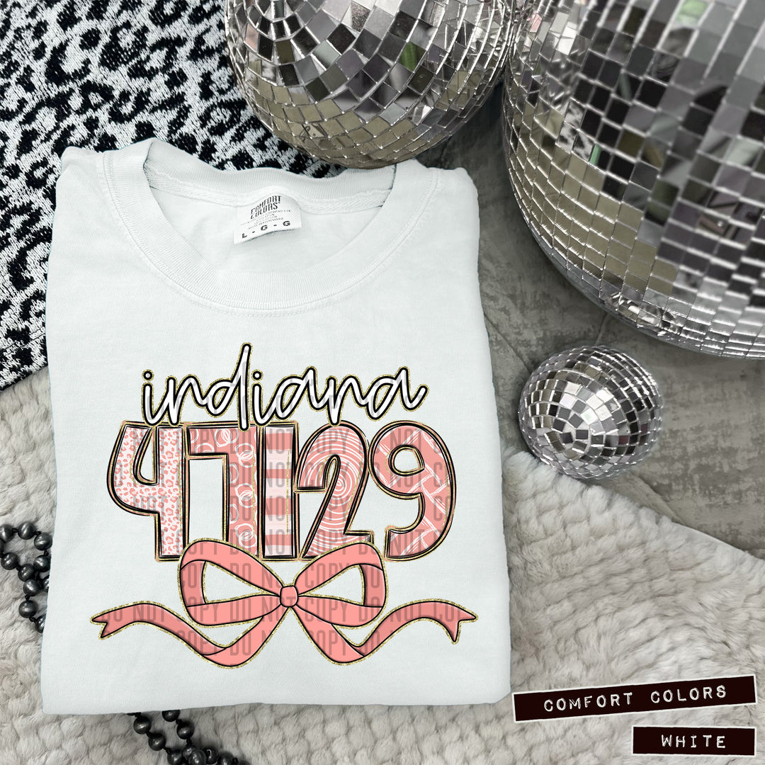 Zip Code Bows DTF Print