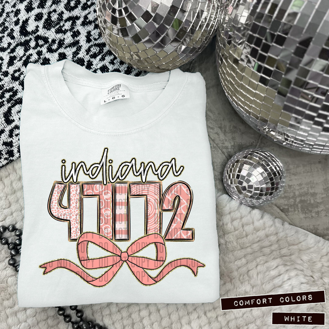 Zip Code Bows DTF Print