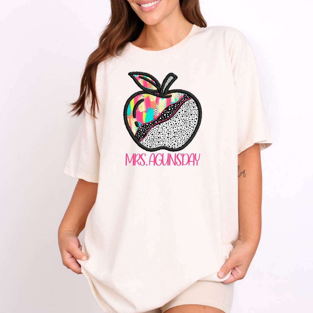 Customized Teacher Apple DTF Print