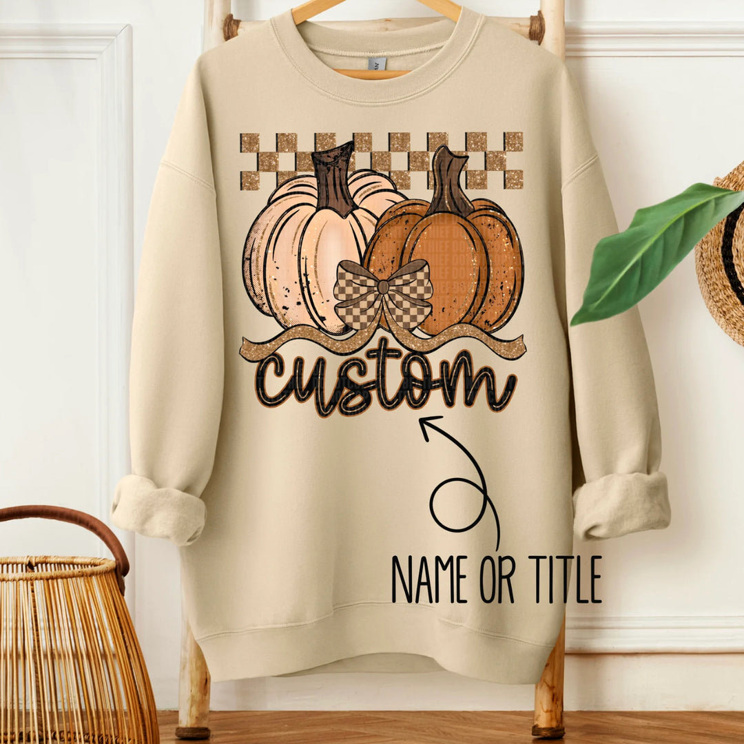 Checkered Glitter Pumpkin Custom Design Mockup Fee ONLY - No Prints - No Digitals