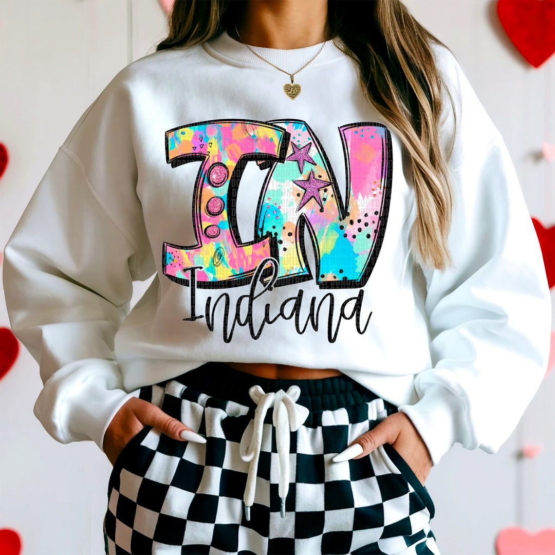 50 States Neon Splashes Collection DTF Print