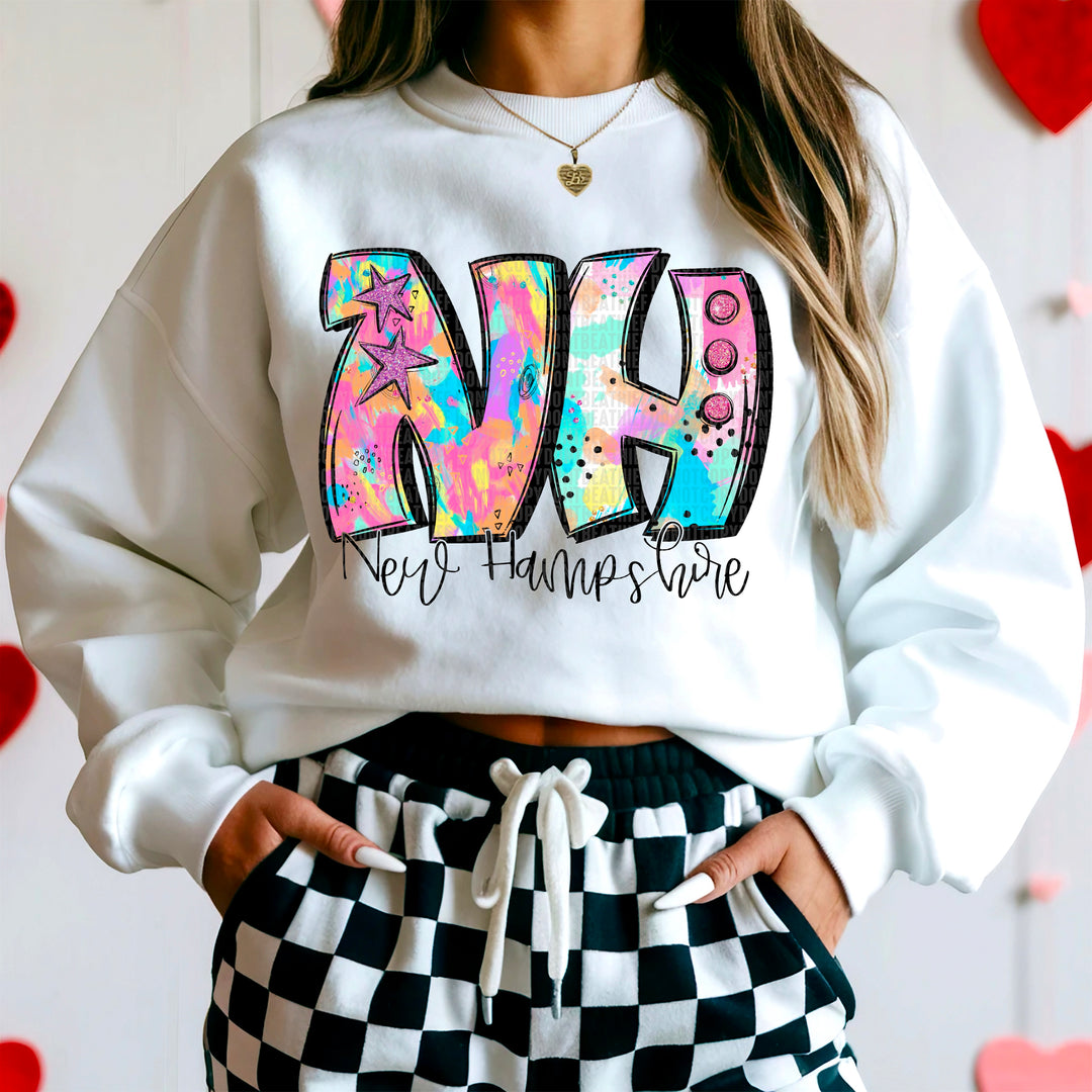 50 States Neon Splashes Collection DTF Print