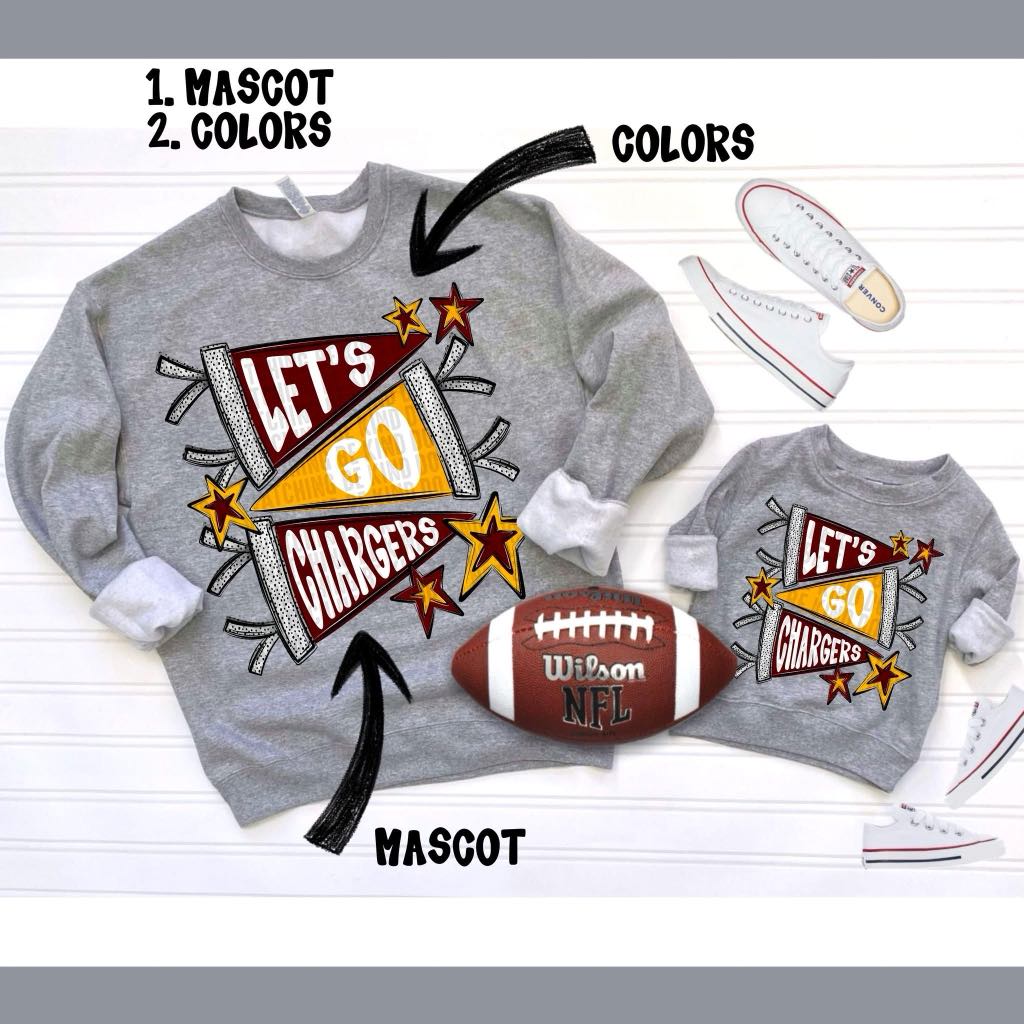 Let’s Go Mascot Custom Design Mockup Fee ONLY - No Prints - No Digitals