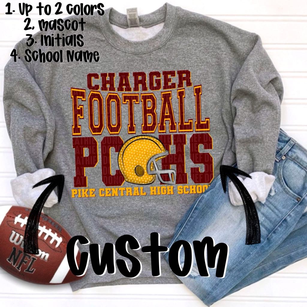 Football Custom Design Mockup Fee ONLY - No Prints - No Digitals