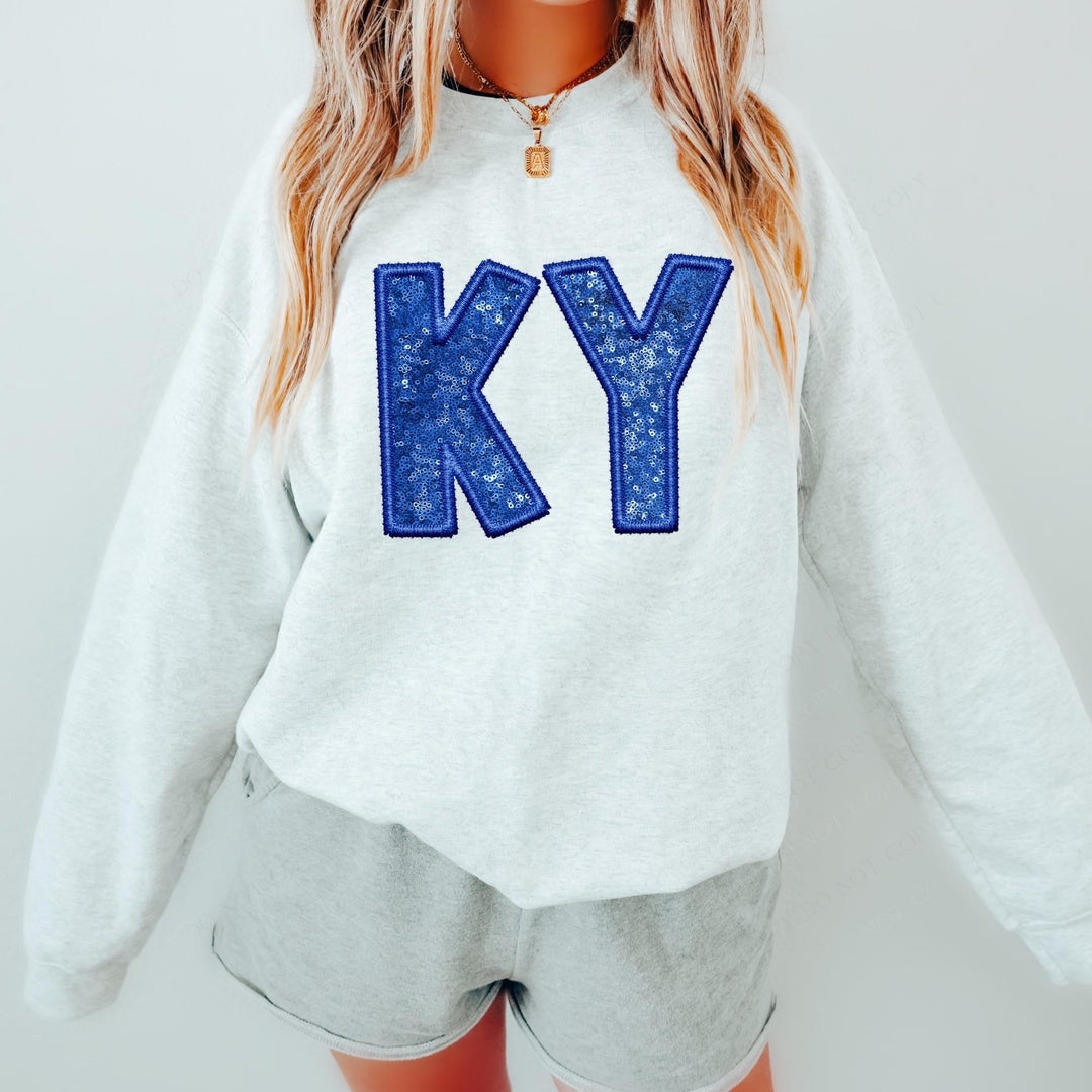 Kentucky Faux Embroidery Sequin DTF Print