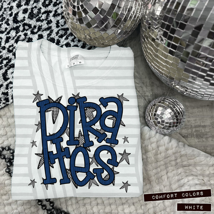 Navy Staggered DTF Print