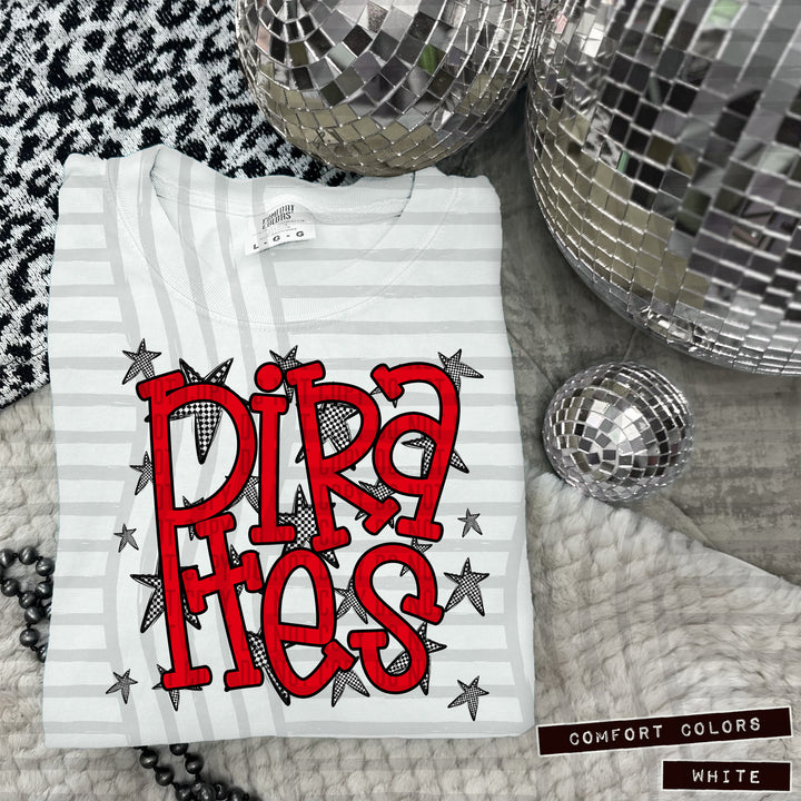 Red Staggered DTF Print