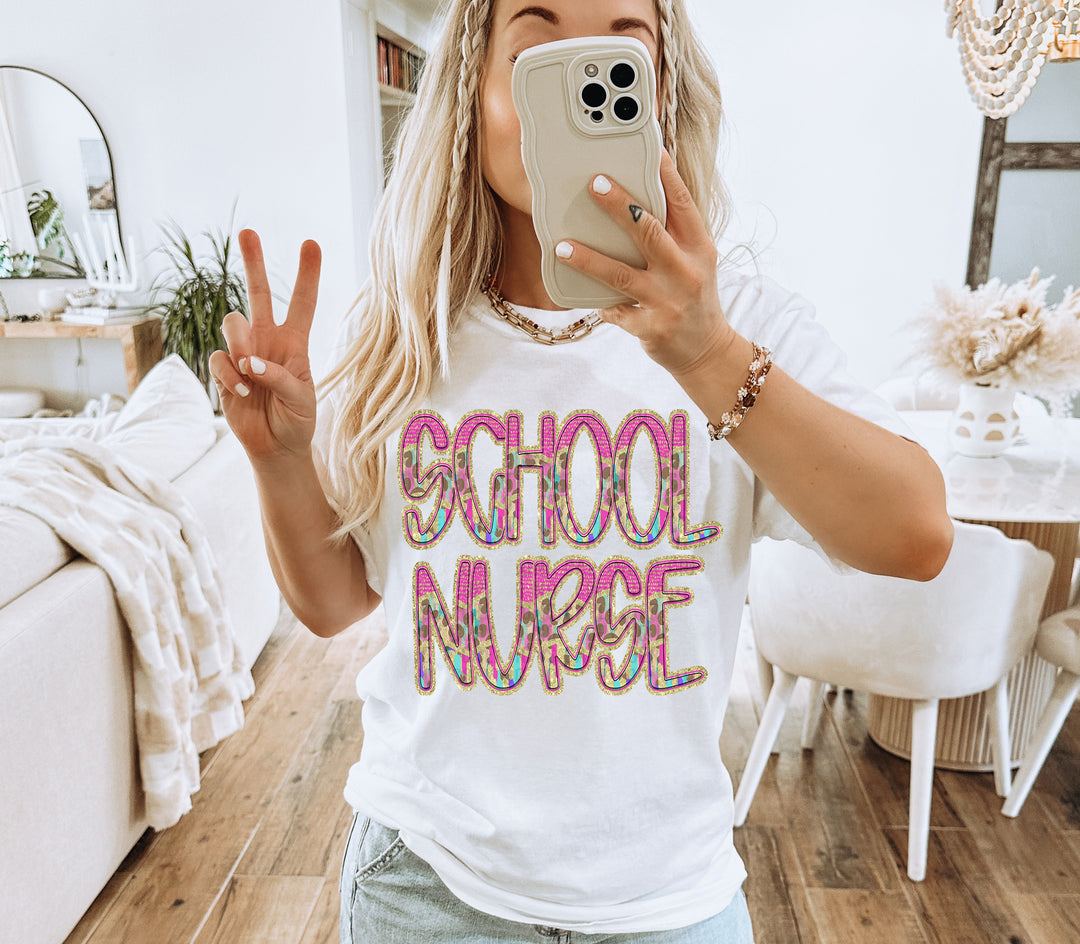 Preppy Leopard Occupations/Names DTF Print