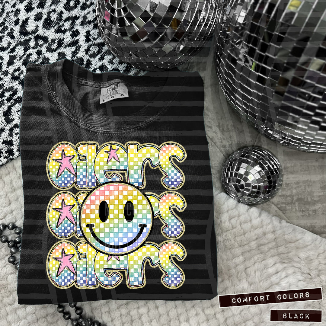 Rainbow Smiley Triple Stack DTF Print