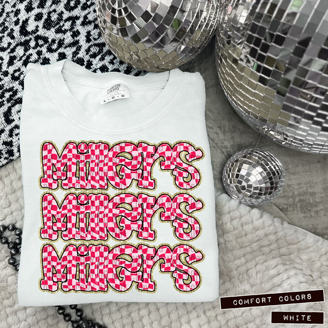 Pink Checks DTF Print