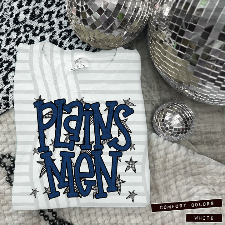 Navy Staggered DTF Print
