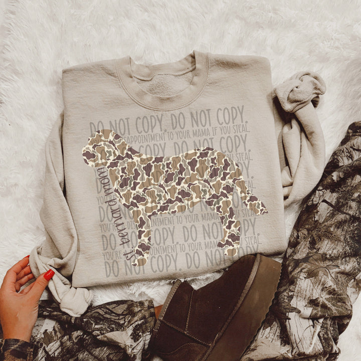 Duck Camo Dog Breeds DTF Print