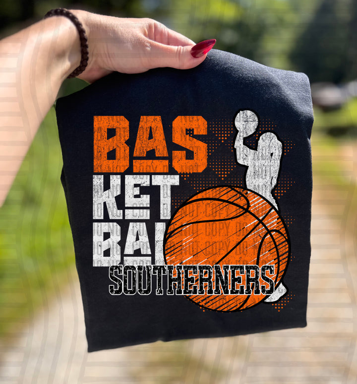 Girls Basketball Grunge DTF Print