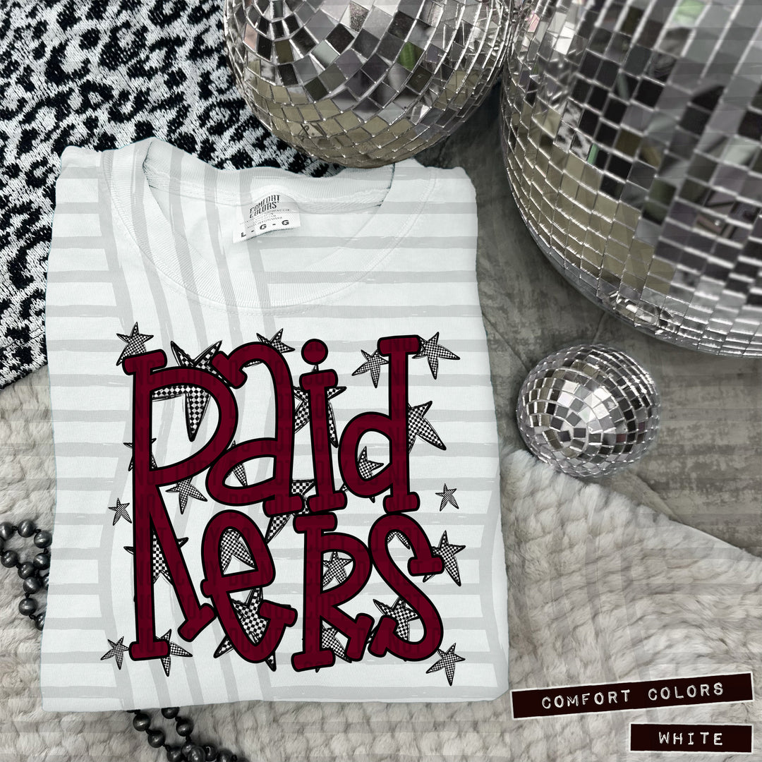 Maroon Staggered DTF Print