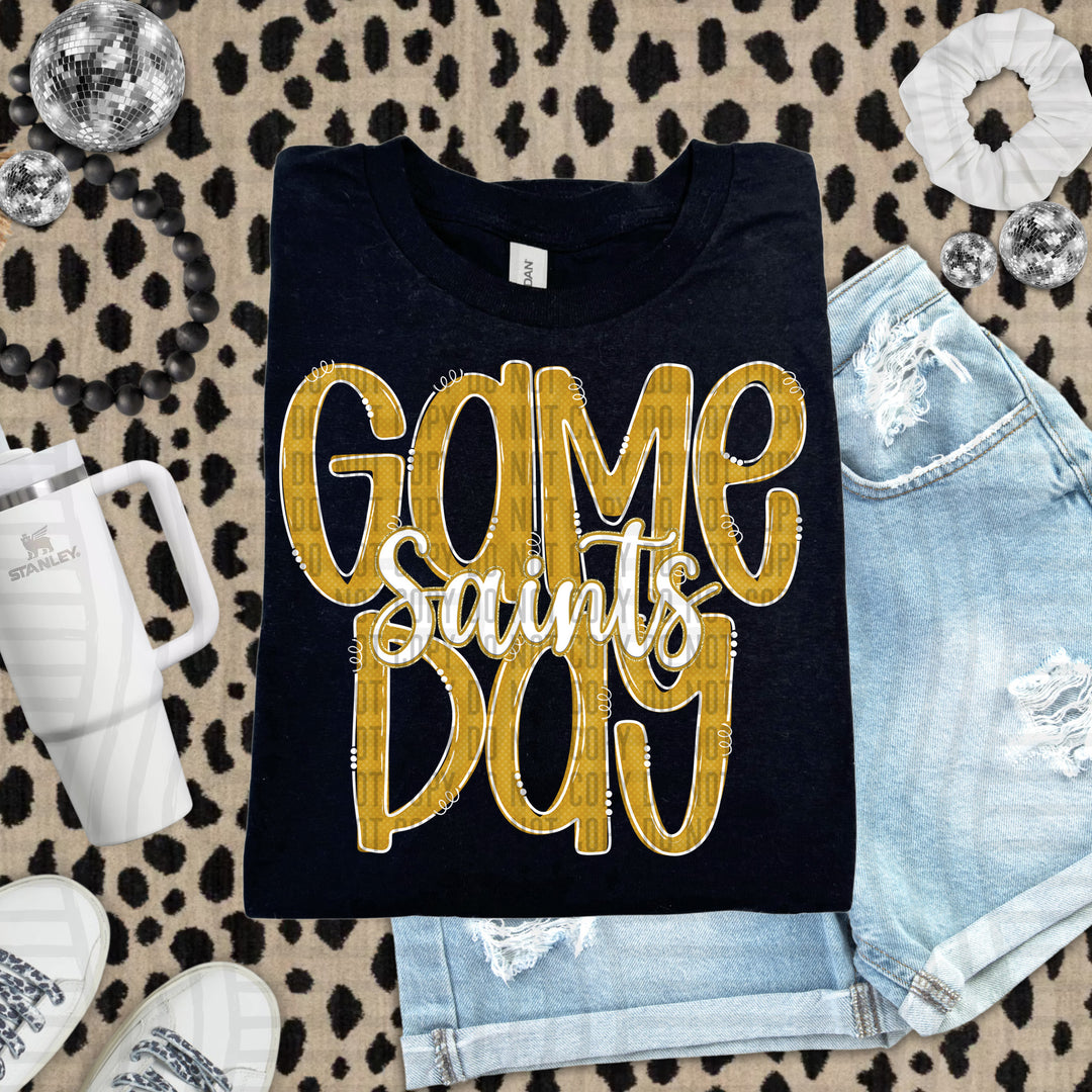 Doodle Gameday Gold DTF Print