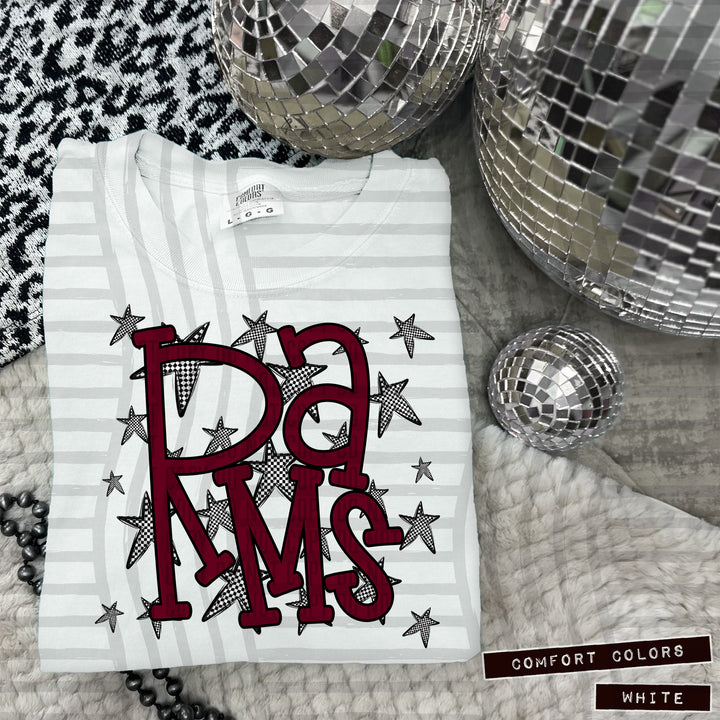 Maroon Staggered DTF Print