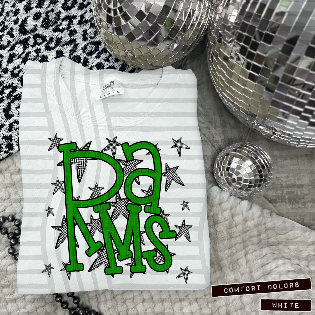 Green Staggered DTF Print