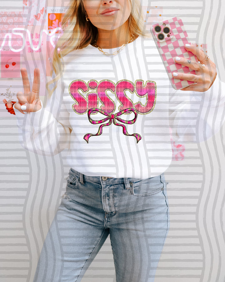 Pink Bow Occupations Names DTF Print