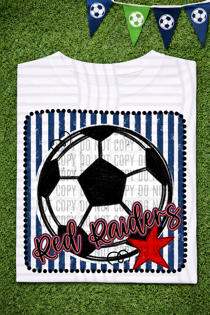 Soccer RWB Framed DTF Print