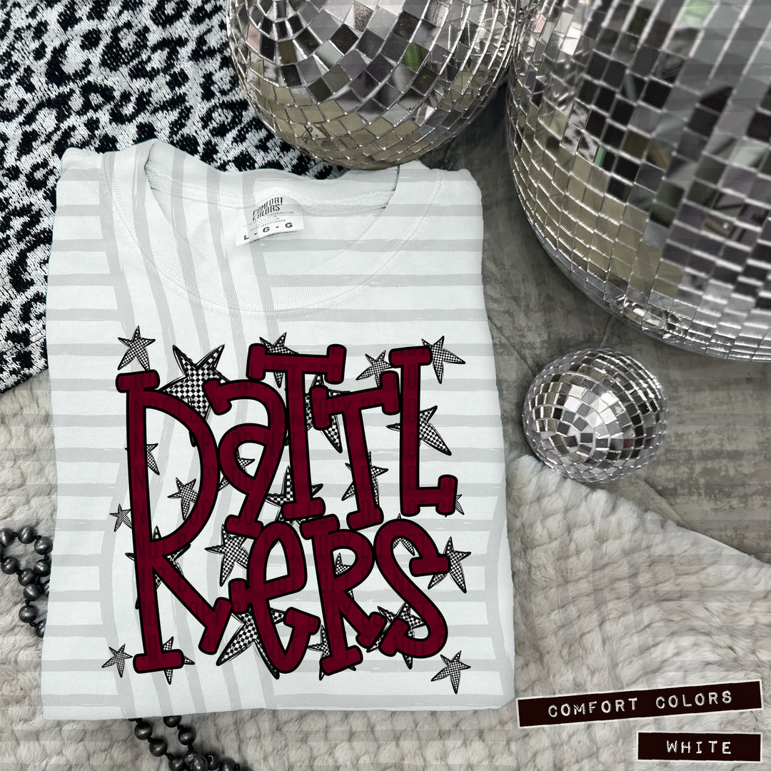 Maroon Staggered DTF Print
