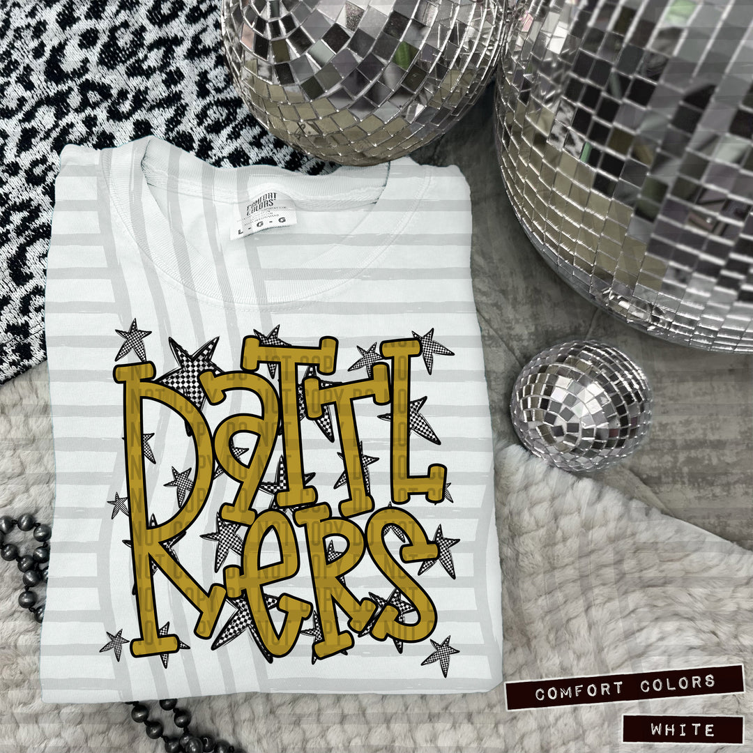 Gold Staggered DTF Print