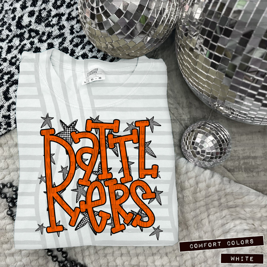 Orange Staggered DTF Print