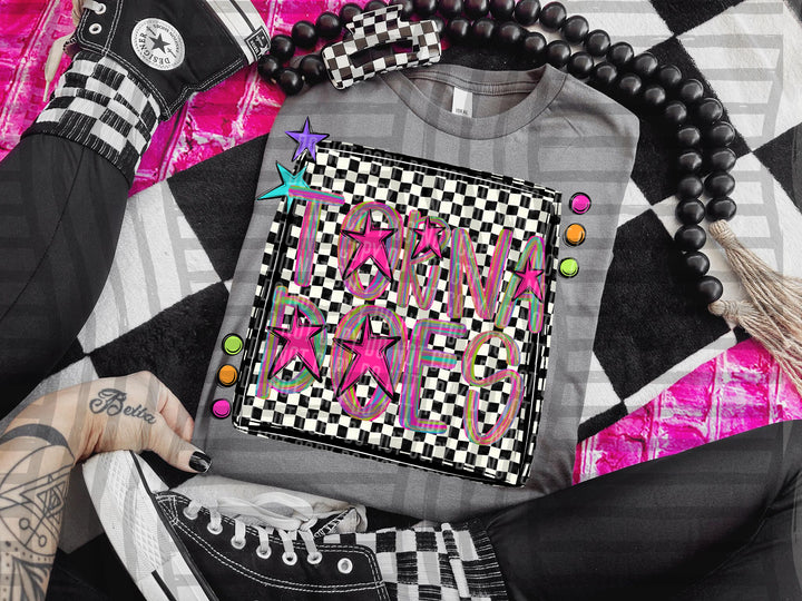 Pink Brushstroke Preppy DTF Print