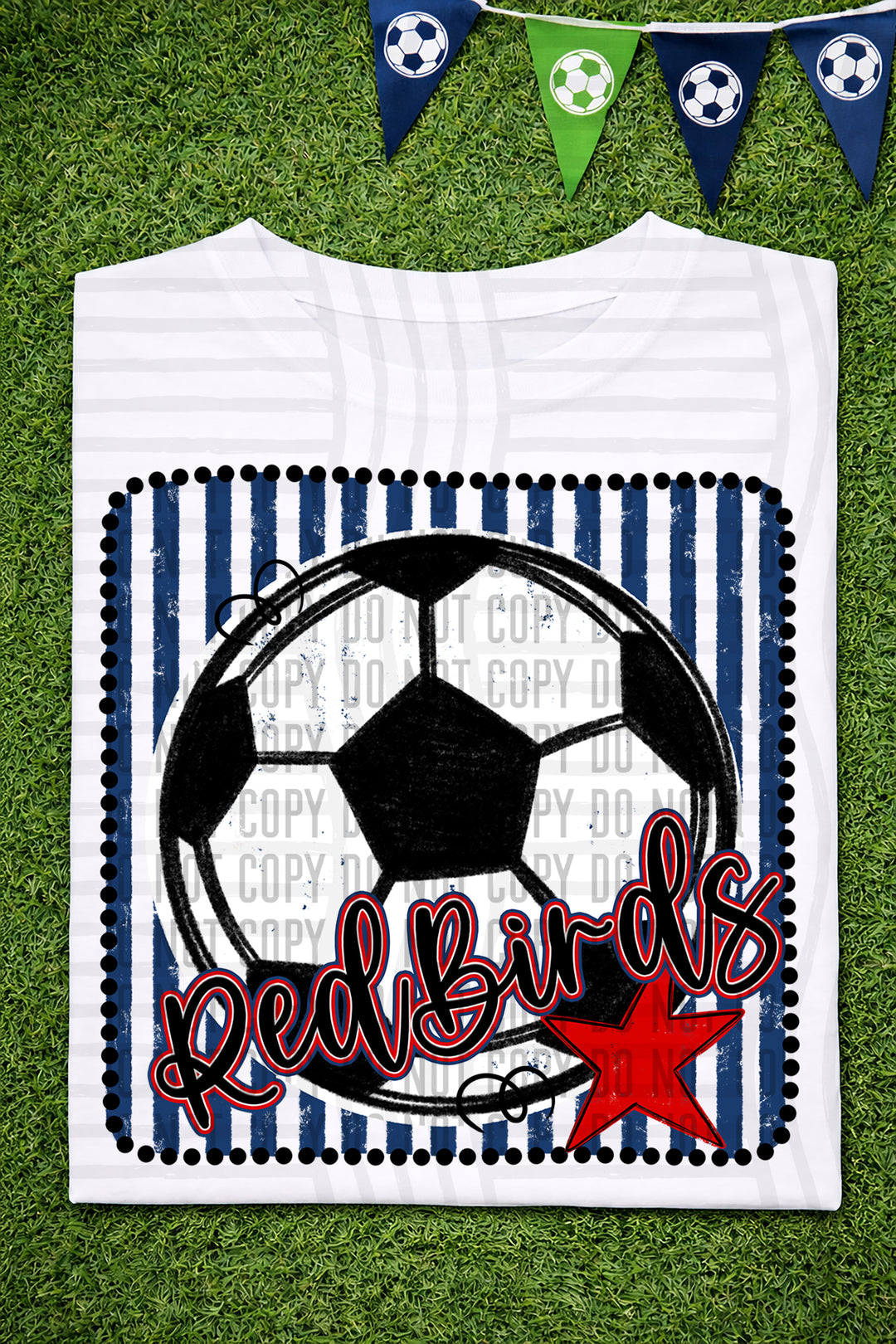 Soccer RWB Framed DTF Print