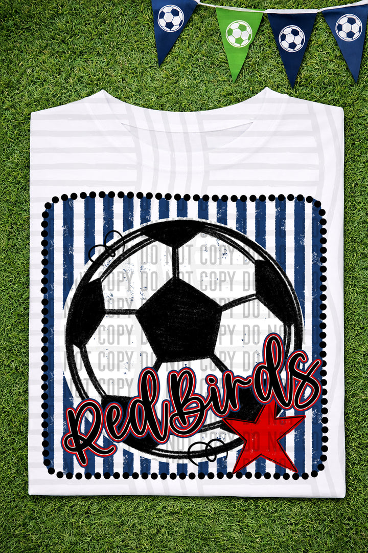 Soccer RWB Framed DTF Print