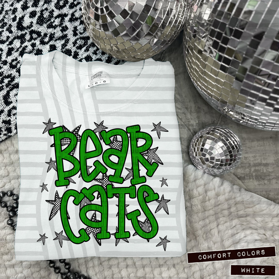 Green Staggered DTF Print