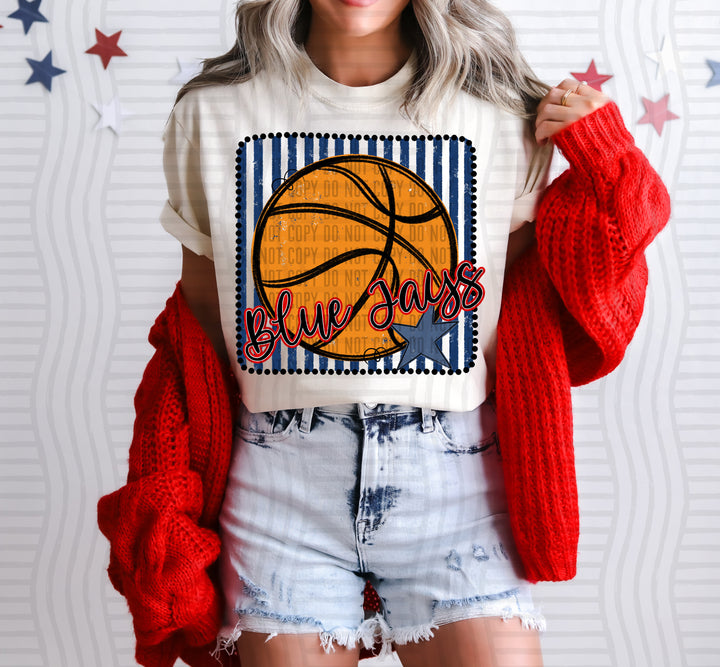 Basketball RWB Framed DTF Print