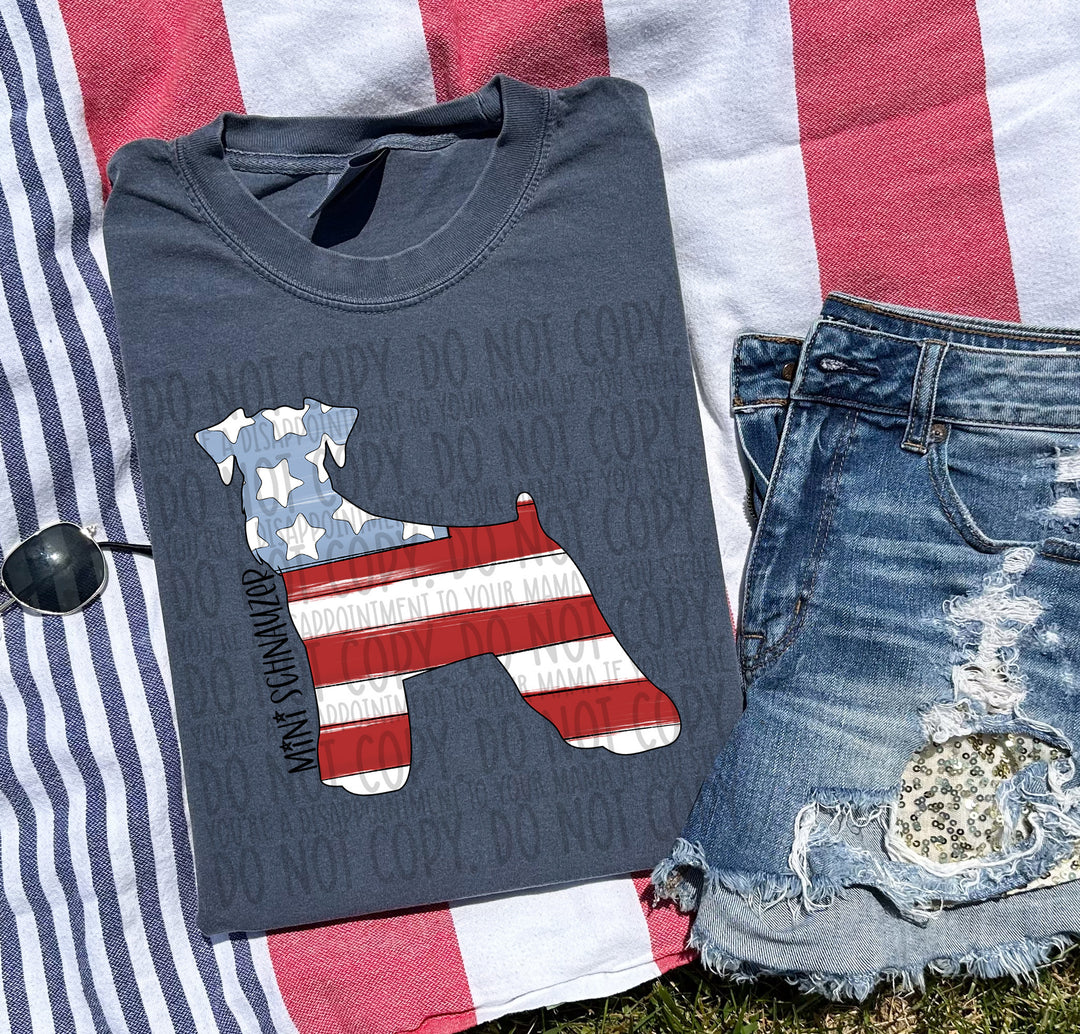 Patriotic Dog Designs Black Text DTF Print