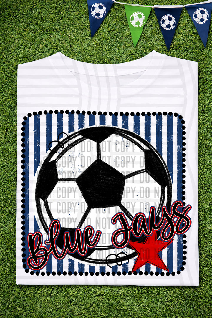 Soccer RWB Framed DTF Print