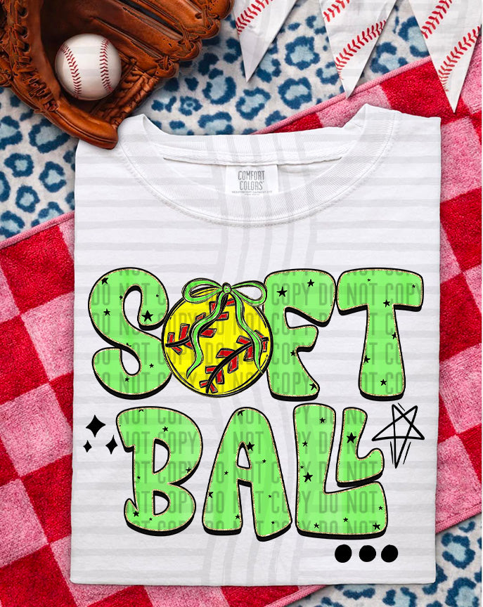 Softball Retro DTF Print