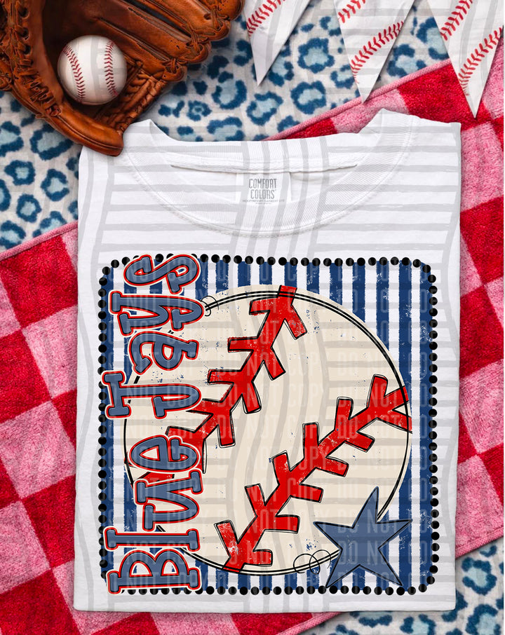 Baseball RWB Framed DTF Print