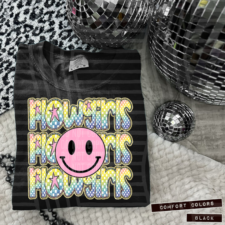 Pink Smiley Triple Stack DTF Print