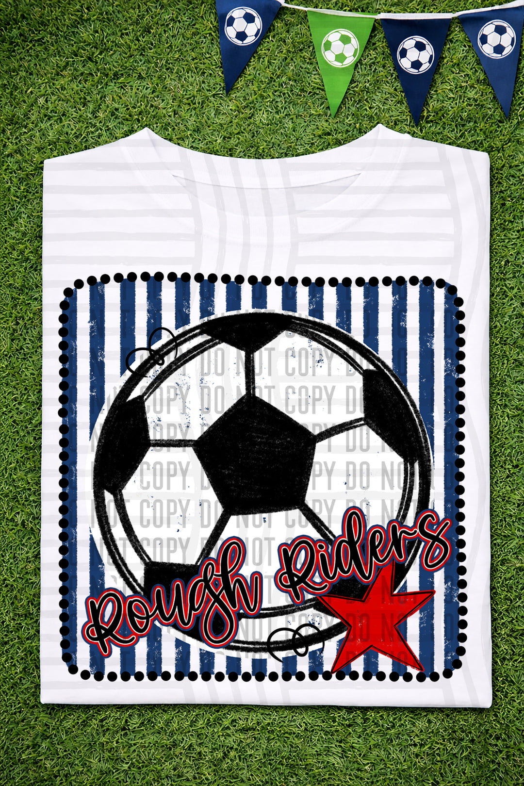 Soccer RWB Framed DTF Print